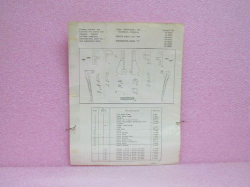 Ideal Lab Tool Manual Wire Strippers, Stripmaster Model &#034;C&#034; Repair Parts List