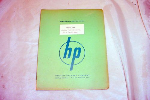 Hewlett Packard HP 400B VTVM Operating &amp; Service Manual 5721 &amp; above