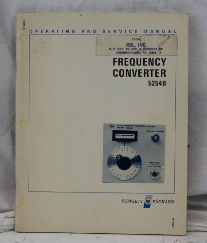 HP 5254B Frequency Converter Operating &amp; Service Manual Agilent