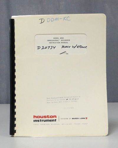 Houston Instrument Model 6550 Omnigraphic Recorder Instruction Manual