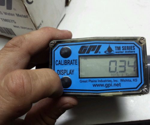 TM100-N GPI 1&#034;  Female pvc glueable 5-50 Gpm Digital Water Meter GALLONS /LITERS