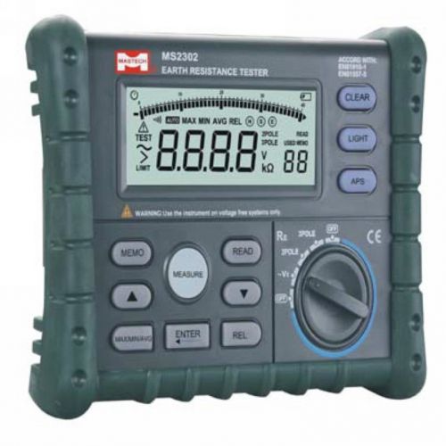 Digital earth ground resistance voltage meter tester 0-4k ohm 50v ac ms2302 for sale