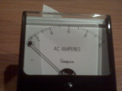 Simpson Electric Analog Panel Meter-Model 1357-0 to 10 AC Amperes-New in Ori Box