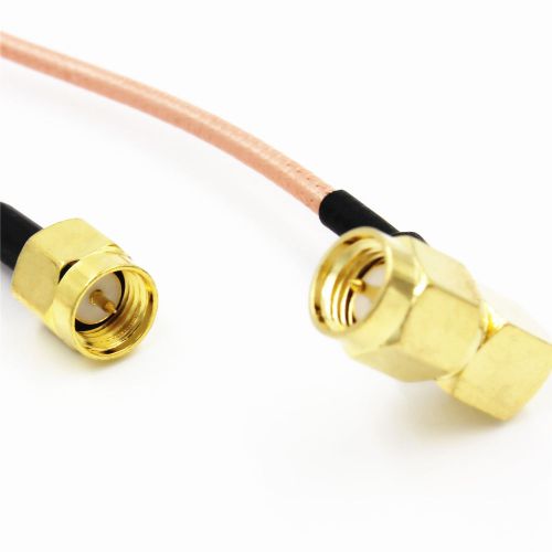 1 x SMA male right angle to SMA male RF straight cable RG316 pigtail 30cm