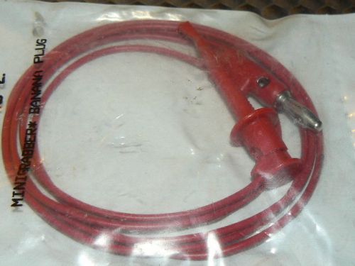 Pomona 3782-48-2 Minigrabber to Banana Plug (stackable) Test Lead Cable, 48&#034; Red