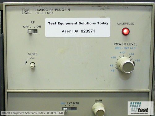 Agilent hp 86240c rf plug in 3.6-8.6ghz  id #23971 test calibration certificate for sale