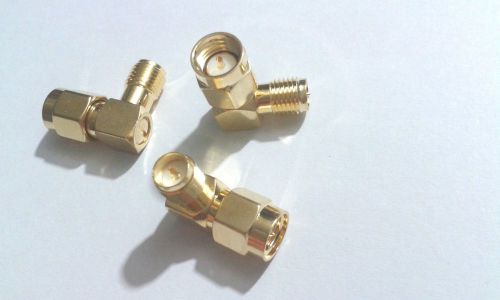 10PCS SMA male plug to RP-SMA female jack right angle in series RF adapter