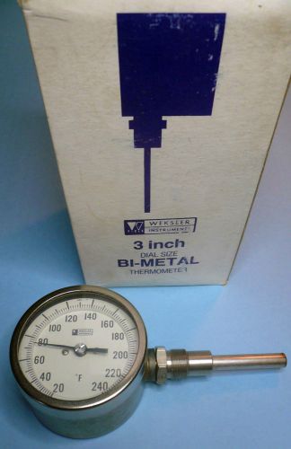 3&#034; weksler bi-metal dial thermometer stainless steel industrial grade new h3r2-l for sale