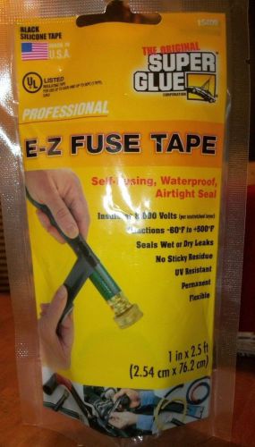 SUPER GLUE E Z Fuse Tape BLACK 2.5ft Repair Waterproof Airtight Seal Self Fusing