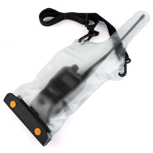 Orange button transparent waterproof holster case for universal two way radio for sale