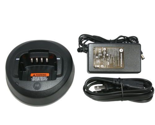 Moto motorola radio rapid charger base &amp; power cord tri-chemisty pmln5228a cp185 for sale