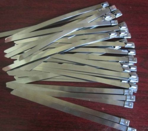 25 x stainless steel self locking hose cable pipe ties clamps wrap 4.6x300mm for sale