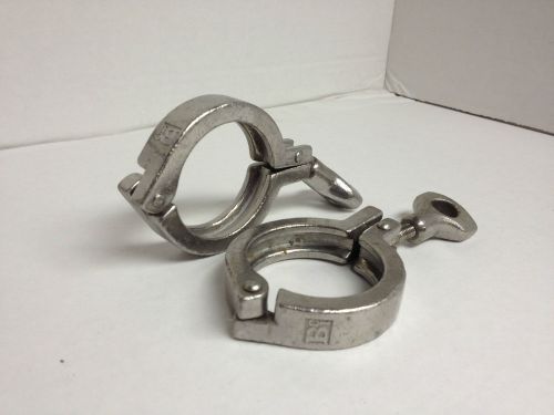Lot of 2 Triclover Style BCI Brand Stainless Steel 2&#034; Sanitary Piping Clamps