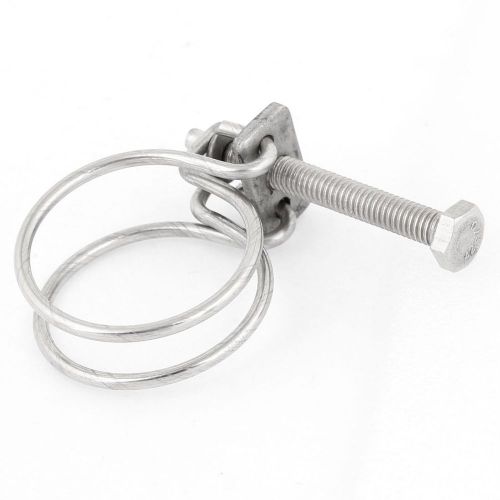 NEW 22mm-32mm Adjustable Water Gas Pipe Dual Wire Hose Clamp Clip