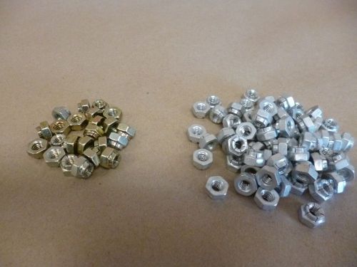 1/4-20 steel flex type lock nuts (91pcs) 68 zinc plated &amp; 23 yellow zinc plated for sale