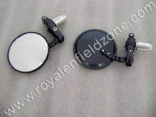 Carbon bar end motorbike mirrors suitable for royal enfield bullet 350 / 500 us for sale