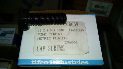 X5 pieces - metric m12-1.5 x 35 hex head cap screw 8.8 full thread black for sale