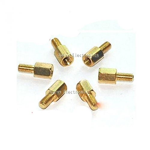 25pcs new brass hex stand-off pillars male to female 6mm + 6mm m3 good quality for sale