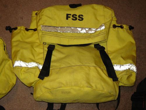 VTG Yellow Reflect Tape Firemans Backpack Gear Bag FSS 2 harness