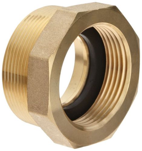 New moon 356-1522061 brass fire hose adapter, bushing hex, 1-1/2&#034; nh female x 2&#034; for sale