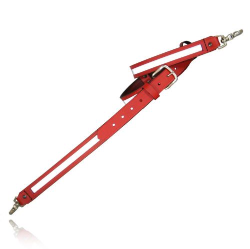 Boston leather 6543rxl radio strap, red, brass hardware, 2 mic loops, *new* for sale