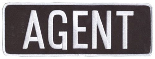 Large Velcro Agent White Embroidered Patch