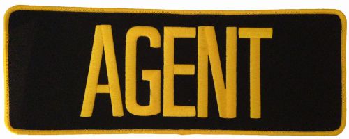 Agent Embroidered Patch - Large Yellow/Gold Velcro 11&#034; x 4&#034;
