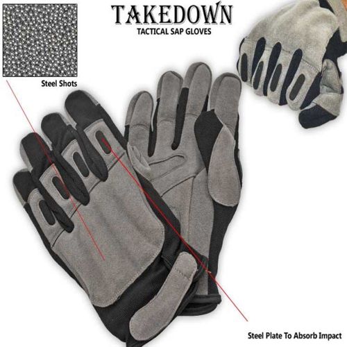 NEW X-LARGE BLACK GREY TACTICAL SAP GLOVES LAW ENFORCEMENT POLICE TACTICAL GEAR