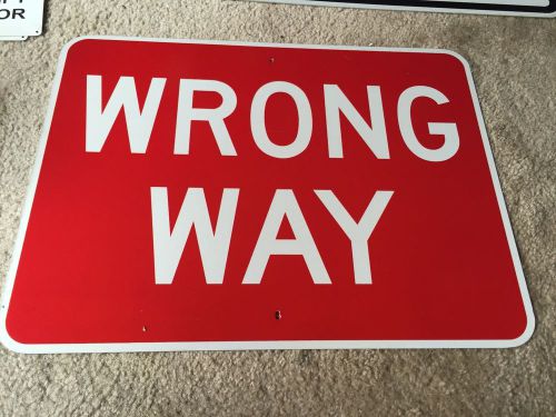 Metal 3m reflective wrong way sign street road traffic sign 18&#034;x24&#034; for sale