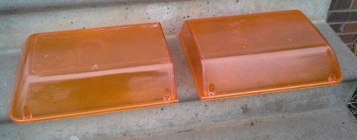 Federal Signal Streethawk lightbar domes AMBER 1 pair upper outer USED