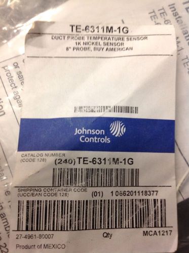 Johnson Controls Duct Probe Temperature Sensor TE-6311M-1G