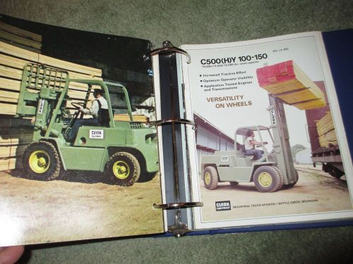 Clark huge 1970s  fork lift truck sales brochure catalog sales manual 2.5&#034; for sale