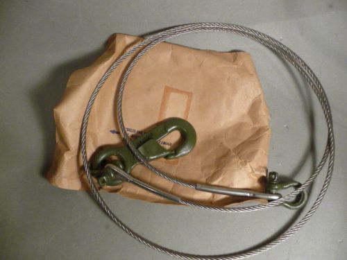 BANNER MACHINE  STEEL WIRE ROPE ASSY SING  US ARMY 7603562 NSN 1285-00-760-3562
