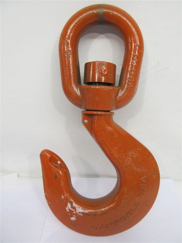 Campbell Chain, #12, 15 ton WLL, Alloy Swivel Hoist Hook - Unlatched