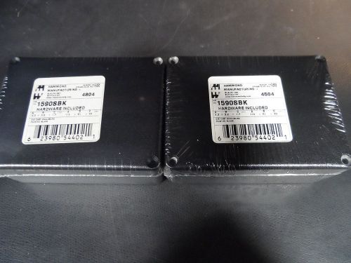 Lot of (2x)  Hammond - 1590SBK - Die Cast Enclosure Case w/ Hardware - Black
