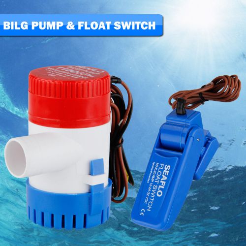 12V Submersible 1100GPH Electric Bilge Water Pump+Auto Float Switch Marine Boat
