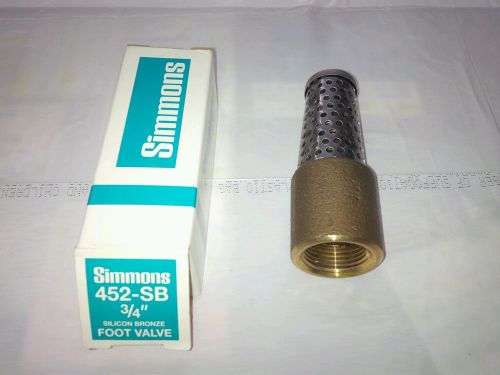 Simmons 3/4&#034; foot valve silicon bronze 452-sb for sale
