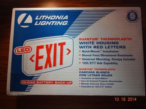 Lithonia lighting led exit sign white housing red letters-us seller for sale