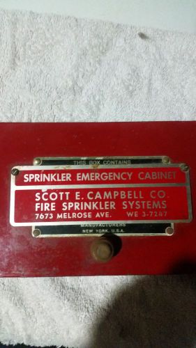 Vintage Fire Sprinkler Head Set Metal Wall Box