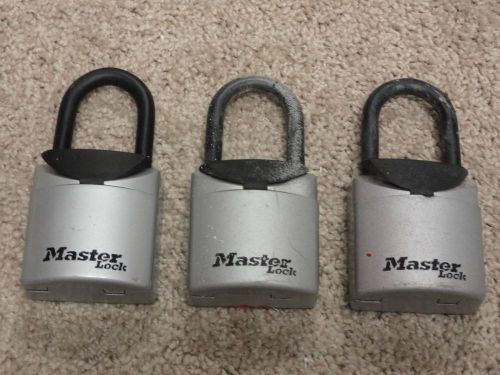 (3) master lock realtors combination security combo key lockboxes, real estate for sale