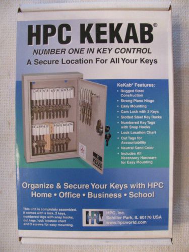 HPC Kekab Key Organizer Holds 32 Keys Lock 30 Key Tags Box Push Button Lock NIB