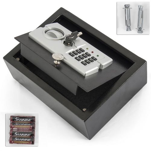 Portable electronic 12&#034;x9&#034; digital keypad drawer safe box black jewelry cash gun for sale