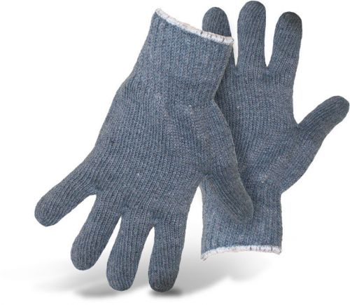 Boss Glove - Poly/Cotton Gray Reversible String Knit 1JC1301- Large (One Dozen)