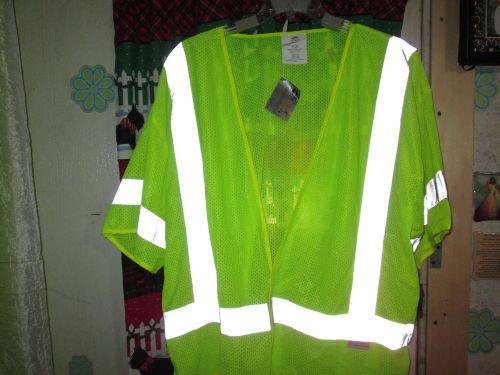 New condor reflective safety vest size xl lime yellow ansi/isea class 3 level 2 for sale