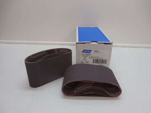 10 norton sanding belts r228 metalite 3-1/2&#034; x 15-1/2&#034; 180 grit for sale