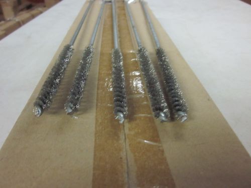 ~ 5 ~ 16&#034; L STEEL WIRE ROUND TUBE CLEANING BRUSHES 3/8&#034; BRUSH 4 BOTTLE GUN PIPE