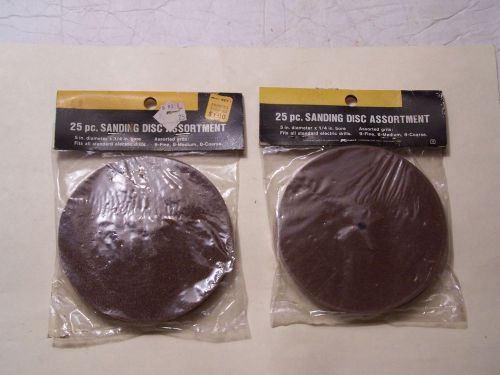 2 sealed packages kmart 25 piece sanding disc assortments fine medium corse for sale
