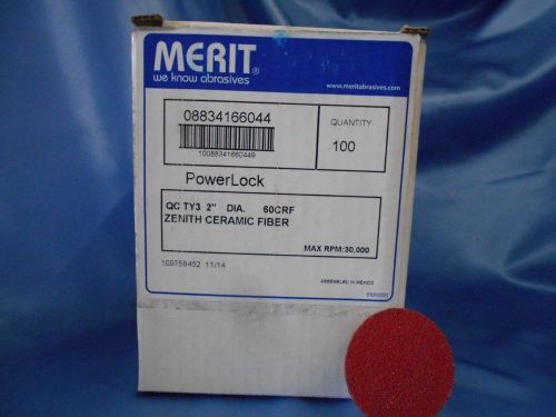 Merit ceramic plus fiber discs 2&#034; dia. rpm 30,000 max. (08834166044) box of 100 for sale