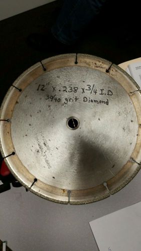 12&#034; x .238 x 3/4&#034; id heavy duty diamond saw blade 30/40 grit diamond for sale