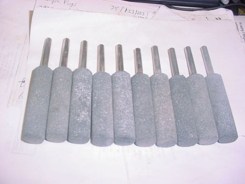 Lot of 10 grinding grinder stone wheel 9/16&#034;od 2-1/2&#034;l 1/4&#034; stem shank metal die for sale